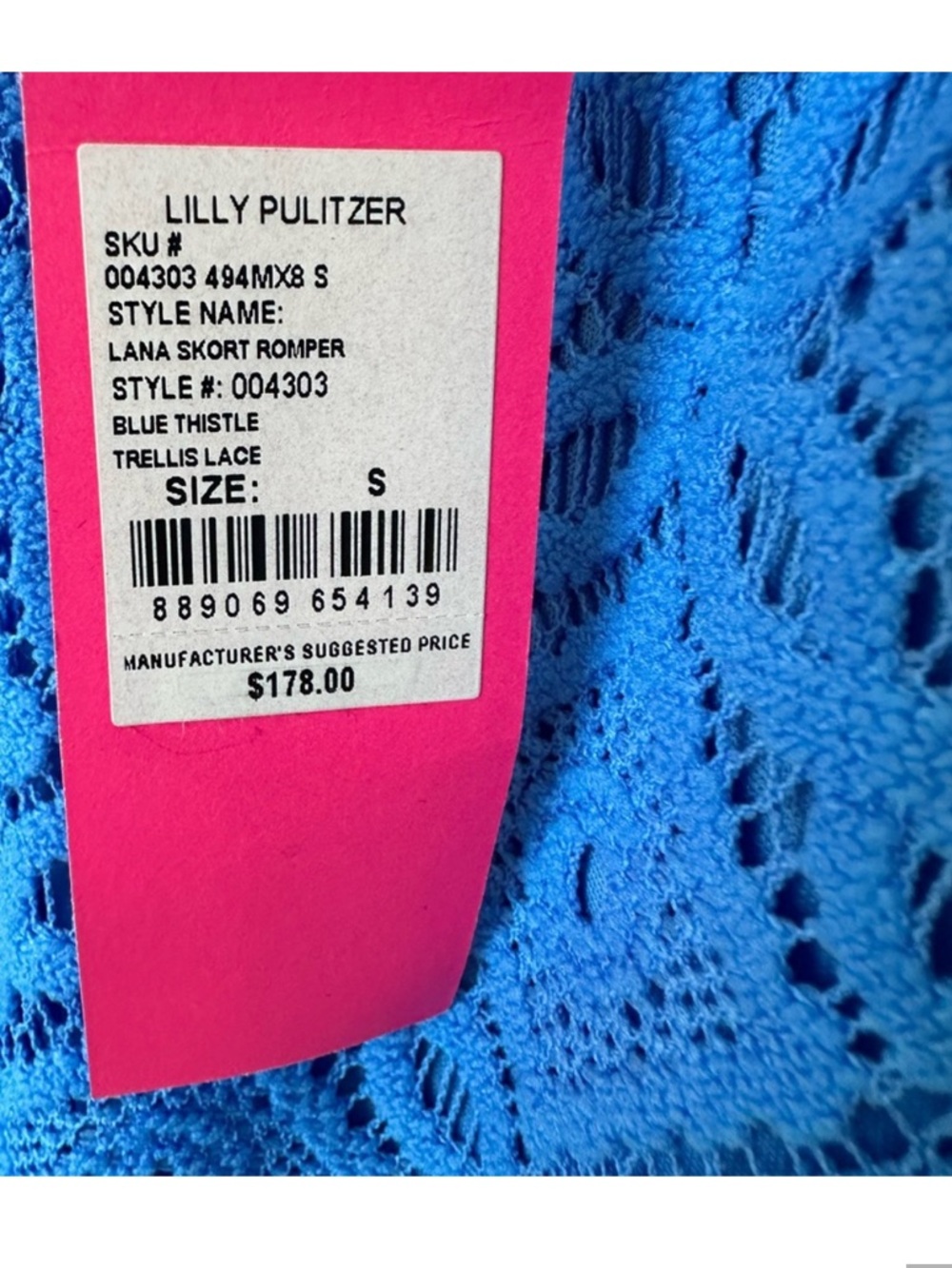 NWT Lana Skort Romper Blue Thistle Trellis Lace Size Small 💙💙💙 - Picture 9 of 9